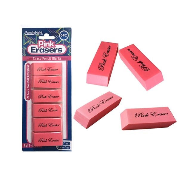 Familymaid 6 Piece Pink Erasers 57 x 22 x 1 cm 144PK 26668